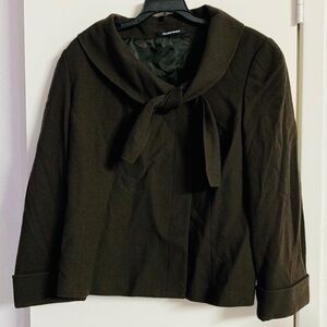 Ellen Tracy Tie Neck Button Front Jacket - Size Large